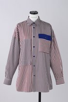 【ナゴンスタンス/nagonstans】のStripe MIX SH/シャツ 人気、トレンドファッション・服の通販 founy(ファニー) ファッション Fashion レディースファッション WOMEN トップス・カットソー Tops/Tshirt シャツ/ブラウス Shirts/Blouses アシンメトリー Asymmetry ショート Short スリーブ Sleeve ミックス Mix thumbnail Brick|ID: prp329100004051895 ipo3291000000027229006