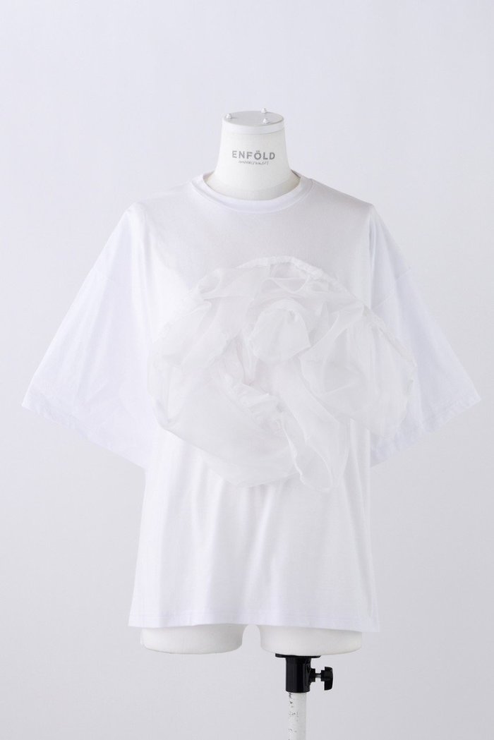 【エンフォルド/ENFOLD】のRoyal Organic オーガンジー T/SH Tシャツ インテリア・キッズ・メンズ・レディースファッション・服の通販 founy(ファニー) https://founy.com/ ファッション Fashion レディースファッション Fashion for Women トップス・カットソー Cut & Sew Tops シャツ・ブラウス・オフィスカジュアル Elegant Blouses & Button-Ups ロングTシャツ・Tシャツ Longline T-Shirts & Tees カットソー・ベーシックTシャツ Cut-and-Sewn Tops / Stretch Tees & Basics オーガンジー Organza Fabric ギャザー Gathered, Ruffled ショート Short, Short Length スリーブ Sleeve, Long Sleeve / Short Sleeve ティアード Tiered, Tiered Style モチーフ Motif, Design Theme |ID: prp329100004051897 ipo3291000000035791689