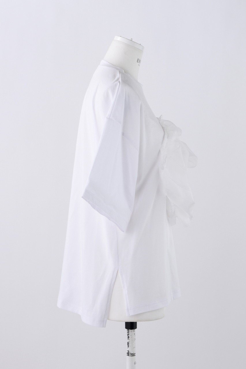 【エンフォルド/ENFOLD】のRoyal Organic オーガンジー T/SH Tシャツ 人気、トレンドファッション・服の通販 founy(ファニー) ファッション Fashion レディースファッション Fashion for Women トップス・カットソー Cut & Sew Tops シャツ・ブラウス・オフィスカジュアル Elegant Blouses & Button-Ups ロングTシャツ・Tシャツ Longline T-Shirts & Tees カットソー・ベーシックTシャツ Cut-and-Sewn Tops / Stretch Tees & Basics オーガンジー Organza Fabric ギャザー Gathered, Ruffled ショート Short, Short Length スリーブ Sleeve, Long Sleeve / Short Sleeve ティアード Tiered, Tiered Style モチーフ Motif, Design Theme other-4|ID: prp329100004051897 ipo3291000000035791697