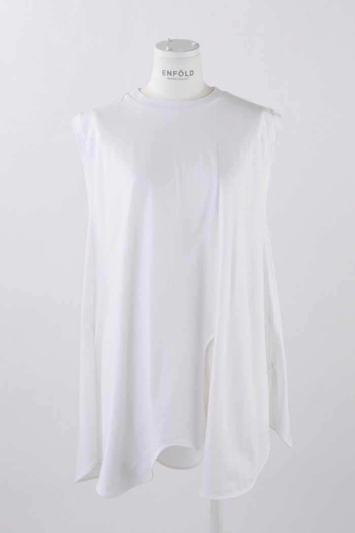 【エンフォルド/ENFOLD】のスビン天竺 サークルカーブアシンメ T/Tタンクトップ インテリア・キッズ・メンズ・レディースファッション・服の通販 founy(ファニー) https://founy.com/ ファッション Fashion レディースファッション Fashion for Women トップス・カットソー Cut & Sew Tops キャミソール&ノースリーブ Camisoles & Sleeveless Tops シャツ・ブラウス・オフィスカジュアル Elegant Blouses & Button-Ups ロングTシャツ・Tシャツ Longline T-Shirts & Tees カットソー・ベーシックTシャツ Cut-and-Sewn Tops / Stretch Tees & Basics カッティング Cutting Detail キャミソール Camisole, Spaghetti Strap Top タンク Tank Top, Sleeveless Top ドレープ Drape, Draping Fabric ベスト Vest, Waistcoat |ID: prp329100004051898 ipo3291000000035791699