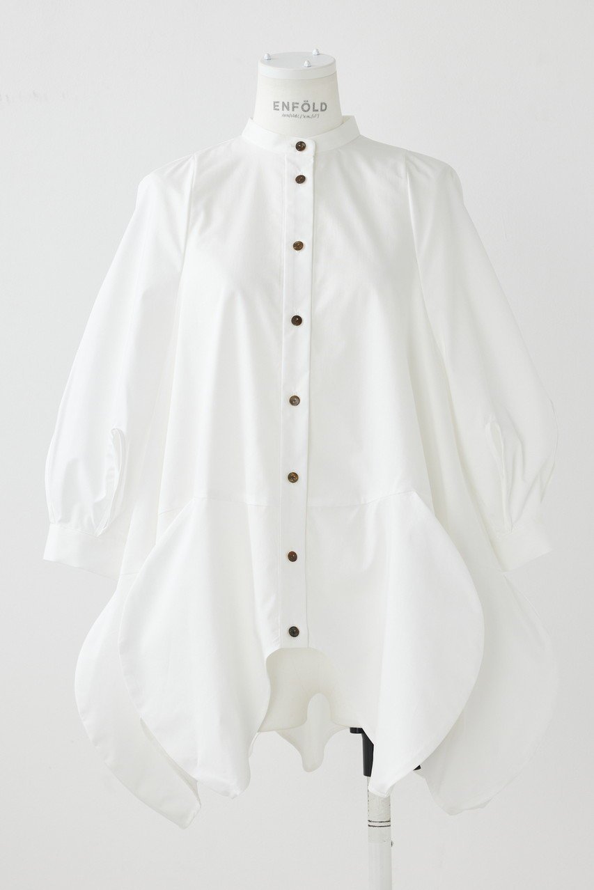 【エンフォルド/ENFOLD】のナチュラルタイプライター Flower BL/ブラウス インテリア・キッズ・メンズ・レディースファッション・服の通販 founy(ファニー) 　ファッション　Fashion　レディースファッション　Fashion for Women　トップス・カットソー　Cut & Sew Tops　シャツ・ブラウス・オフィスカジュアル　Elegant Blouses & Button-Ups　カッティング　Cutting Detail　ショート　Short, Short Length　スリット　Slit, Slit Detail　スリーブ　Sleeve, Long Sleeve / Short Sleeve　タイプライター　Typewriter Fabric, Crisp Cotton　A/W・秋冬　Autumn/Winter　ホワイト|ID: prp329100004051902 ipo3291000000035823418