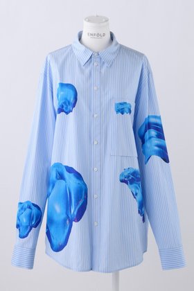 【エンフォルド/ENFOLD】の【UNISEX】Printストライプ UNISEX SH/シャツ 人気、トレンドファッション・服の通販 founy(ファニー) ファッション Fashion レディースファッション Fashion for Women トップス・カットソー Cut & Sew Tops シャツ・ブラウス・オフィスカジュアル Elegant Blouses & Button-Ups ユニセックス Unisex, Genderless エレガント 上品 Elegant ストライプ Stripe, Striped Pattern スリーブ Sleeve, Long Sleeve / Short Sleeve ロング Long, Long-Length |ID:prp329100004051903