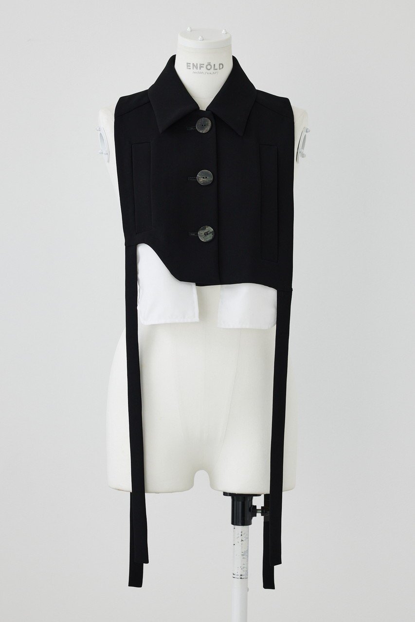 【エンフォルド/ENFOLD】のポリエステルダブルクロス クラシックベスト 人気、トレンドファッション・服の通販 founy(ファニー) 　ファッション　Fashion　レディースファッション　Fashion for Women　アウター　Coat / Outerwear Collection　レディースジャケット・軽アウター　Jackets　アシンメトリー　Asymmetrical Style　クラシカル　Classical, Vintage-Inspired　クラシック　Classic, Timeless Style　ジャケット　Jacket, Outerwear　フィット　Fit, Slim Fit　ベスト　Vest, Waistcoat　ポケット　Pocket, Pocket Detail　エレガント 上品　Elegant　 other-1|ID: prp329100004051911 ipo3291000000035654971