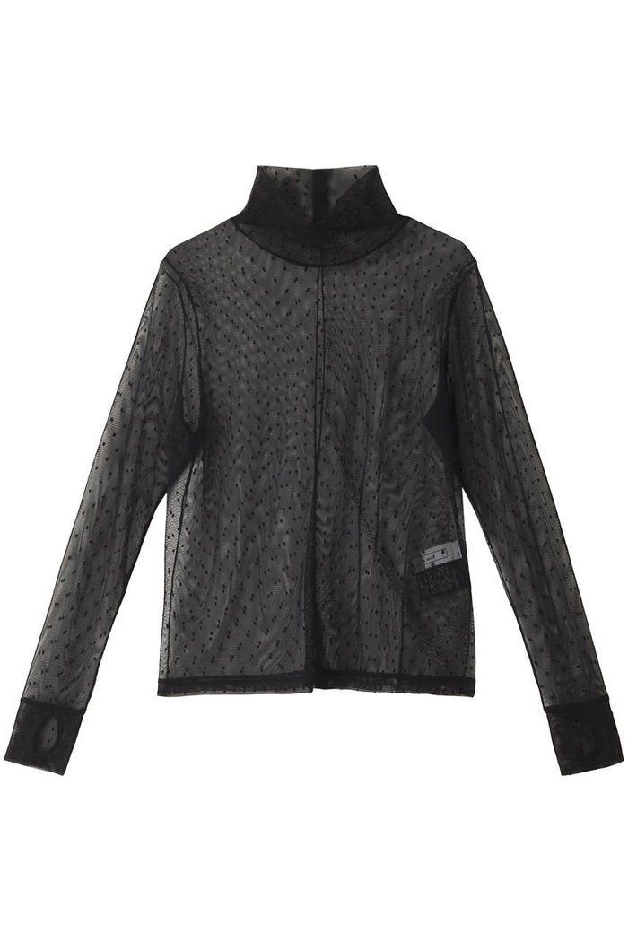 【ルームエイト/Room no.8】の【Room no.8 BLACK】ドット メッシュ サムホール トップス インテリア・キッズ・メンズ・レディースファッション・服の通販 founy(ファニー) https://founy.com/ ファッション Fashion レディースファッション Fashion for Women トップス・カットソー Cut & Sew Tops シャツ・ブラウス・オフィスカジュアル Elegant Blouses & Button-Ups インナー Innerwear キャミワンピース Cami Dress, Slip Dress スウェット / スエット Sweatshirt, Sweatwear スリーブ Sleeve, Long Sleeve / Short Sleeve トレンド Trend, Trending Now ドット Polka Dot, Dot Pattern ハイネック High Neck, Mock Neck フェミニン Feminine, Girly メッシュ Mesh, Net Fabric ロング Long, Long-Length |ID: prp329100004051922 ipo3291000000035690499