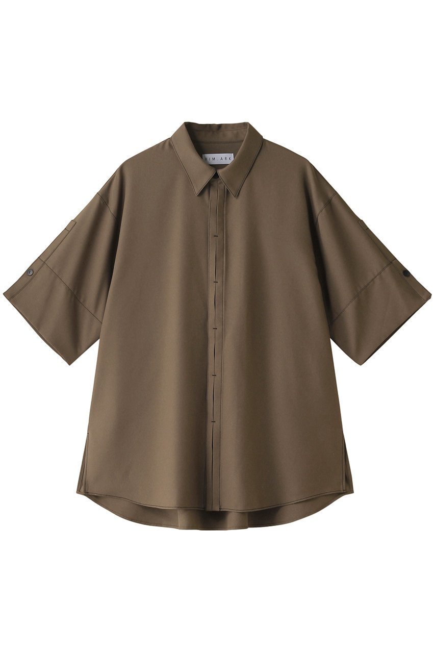 【リムアーク/RIM.ARK】のHalf sleeve stitch SH/シャツ インテリア・キッズ・メンズ・レディースファッション・服の通販 founy(ファニー) 　ファッション　Fashion　レディースファッション　Fashion for Women　トップス・カットソー　Cut & Sew Tops　シャツ・ブラウス・オフィスカジュアル　Elegant Blouses & Button-Ups　ショート　Short, Short Length　スタイリッシュ　Stylish, Fashionable　スリーブ　Sleeve, Long Sleeve / Short Sleeve　セットアップ　Set-Up, Coordinated Outfit　ハーフ　Half, Half-Length　半袖　Short Sleeve, Half Sleeve　ブラウン|ID: prp329100004051928 ipo3291000000032879486