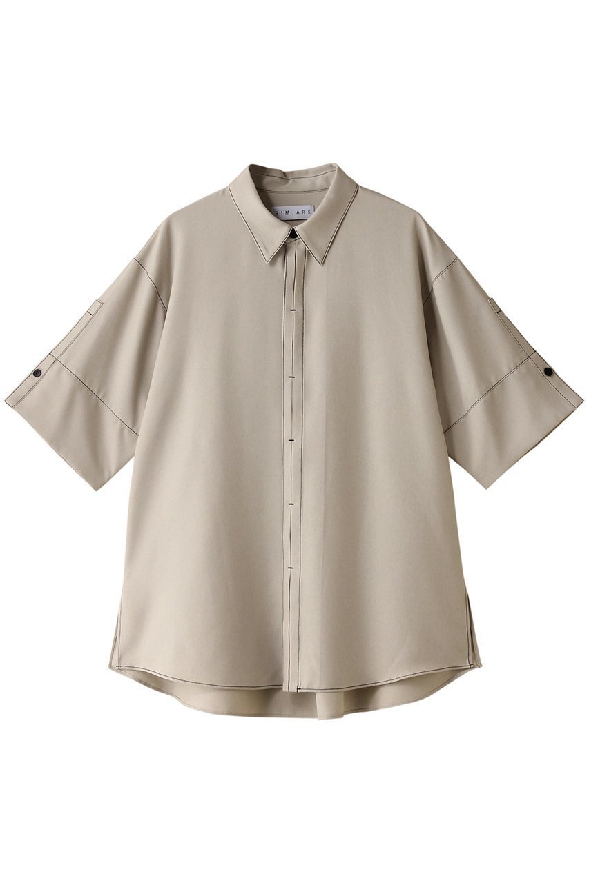 【リムアーク/RIM.ARK】のHalf sleeve stitch SH/シャツ インテリア・キッズ・メンズ・レディースファッション・服の通販 founy(ファニー) 　ファッション　Fashion　レディースファッション　Fashion for Women　トップス・カットソー　Cut & Sew Tops　シャツ・ブラウス・オフィスカジュアル　Elegant Blouses & Button-Ups　ショート　Short, Short Length　スタイリッシュ　Stylish, Fashionable　スリーブ　Sleeve, Long Sleeve / Short Sleeve　セットアップ　Set-Up, Coordinated Outfit　ハーフ　Half, Half-Length　半袖　Short Sleeve, Half Sleeve　ライトベージュ|ID: prp329100004051928 ipo3291000000032879491