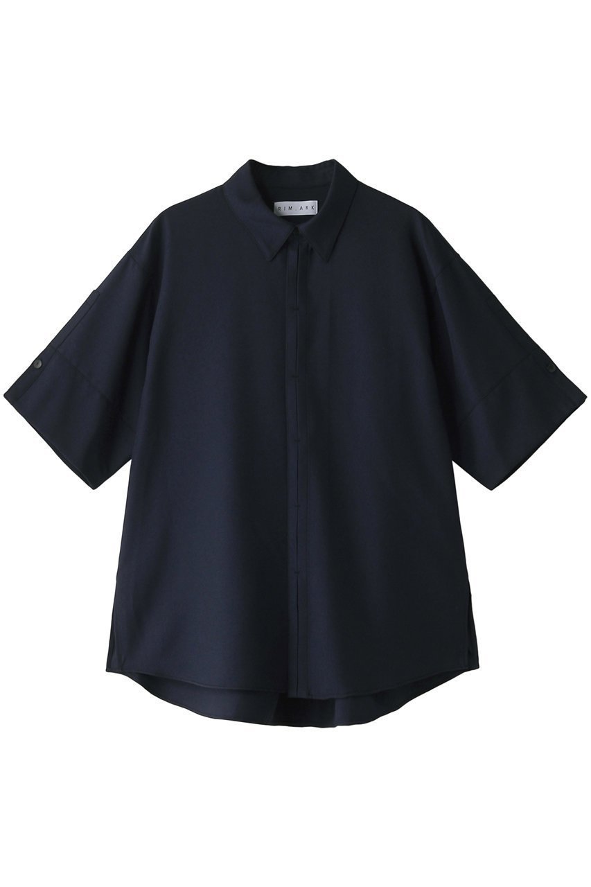 【リムアーク/RIM.ARK】のHalf sleeve stitch SH/シャツ インテリア・キッズ・メンズ・レディースファッション・服の通販 founy(ファニー) 　ファッション　Fashion　レディースファッション　Fashion for Women　トップス・カットソー　Cut & Sew Tops　シャツ・ブラウス・オフィスカジュアル　Elegant Blouses & Button-Ups　ショート　Short, Short Length　スタイリッシュ　Stylish, Fashionable　スリーブ　Sleeve, Long Sleeve / Short Sleeve　セットアップ　Set-Up, Coordinated Outfit　ハーフ　Half, Half-Length　半袖　Short Sleeve, Half Sleeve　ダークネイビー|ID: prp329100004051928 ipo3291000000032879496
