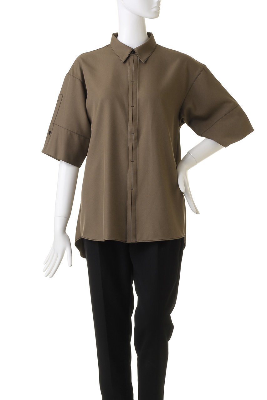 【リムアーク/RIM.ARK】のHalf sleeve stitch SH/シャツ 人気、トレンドファッション・服の通販 founy(ファニー) 　ファッション　Fashion　レディースファッション　Fashion for Women　トップス・カットソー　Cut & Sew Tops　シャツ・ブラウス・オフィスカジュアル　Elegant Blouses & Button-Ups　ショート　Short, Short Length　スタイリッシュ　Stylish, Fashionable　スリーブ　Sleeve, Long Sleeve / Short Sleeve　セットアップ　Set-Up, Coordinated Outfit　ハーフ　Half, Half-Length　半袖　Short Sleeve, Half Sleeve　other-2|ID: prp329100004051928 ipo3291000000032879500