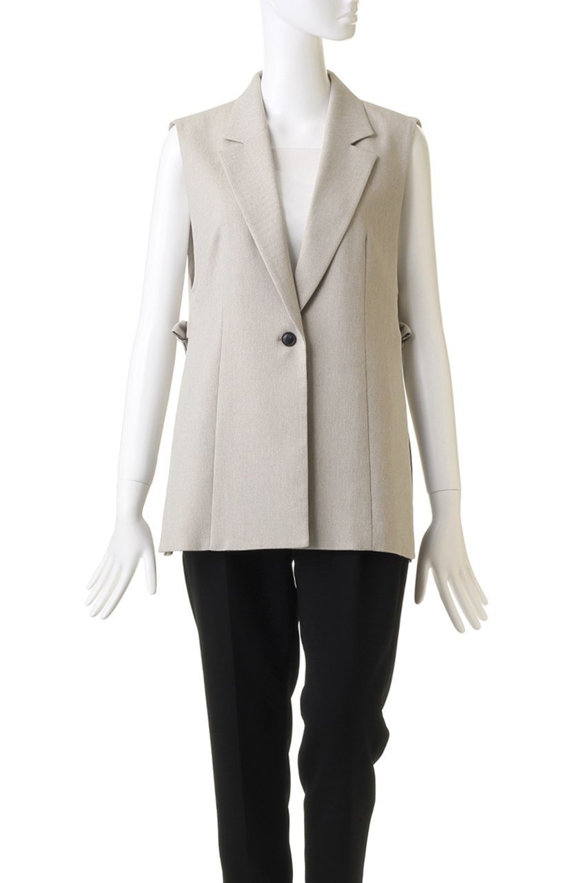 【アルアバイル/allureville】の麻調カルゼサイドオープンジレ 人気、トレンドファッション・服の通販 founy(ファニー) 　ファッション　Fashion　レディースファッション　Fashion for Women　アウター　Coat / Outerwear Collection　レディースジャケット・軽アウター　Jackets　おすすめ　Recommended / Our Picks　ジャケット　Jacket, Outerwear　スリット　Slit, Slit Detail　ファブリック　Fabric, Textile　ベスト　Vest, Waistcoat　other-2|ID: prp329100004051952 ipo3291000000036222614