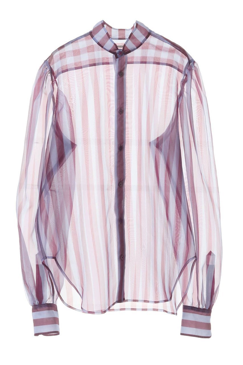 【カレンテージ/CURRENTAGE】のストライプオーガンジーブラウス 人気、トレンドファッション・服の通販 founy(ファニー) 　ファッション　Fashion　レディースファッション　Fashion for Women　トップス・カットソー　Cut & Sew Tops　シャツ・ブラウス・オフィスカジュアル　Elegant Blouses & Button-Ups　オーガンジー　Organza Fabric　ギャザー　Gathered, Ruffled　シアー　Sheer, See-Through　ショルダー　Shoulder, Shoulder Strap　ストライプ　Stripe, Striped Pattern　スリーブ　Sleeve, Long Sleeve / Short Sleeve　プリント　Print, Printed Pattern　ロング　Long, Long-Length　 other-1|ID: prp329100004051965 ipo3291000000035822994