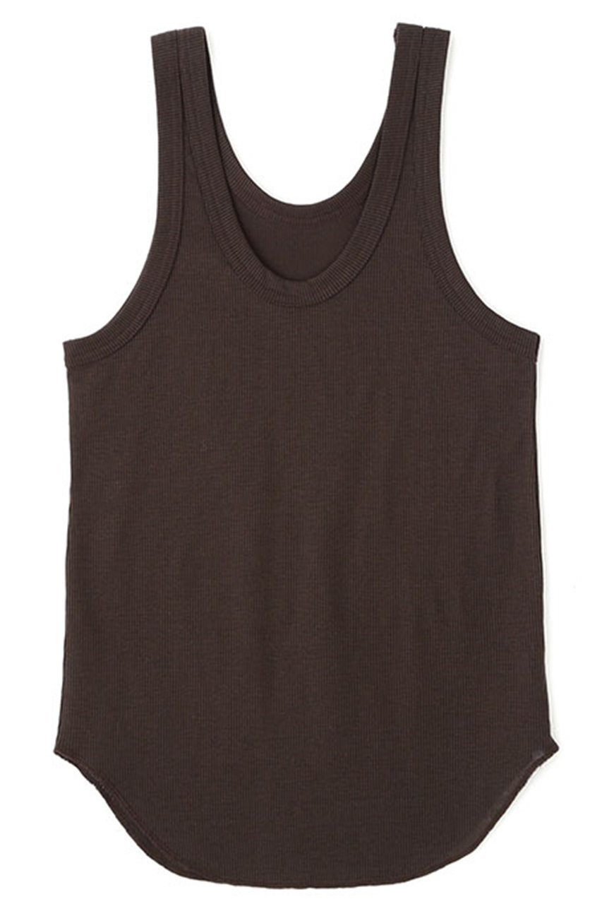 【エトレトウキョウ/ETRE TOKYO】のテレコラウンドネックタンクトップ インテリア・キッズ・メンズ・レディースファッション・服の通販 founy(ファニー) 　ファッション　Fashion　レディースファッション　Fashion for Women　トップス・カットソー　Cut & Sew Tops　キャミソール&ノースリーブ　Camisoles & Sleeveless Tops　シャツ・ブラウス・オフィスカジュアル　Elegant Blouses & Button-Ups　ロングTシャツ・Tシャツ　Longline T-Shirts & Tees　カットソー・ベーシックTシャツ　Cut-and-Sewn Tops / Stretch Tees & Basics　なめらか　Smooth, Silky Texture　インナー　Innerwear　キャミソール　Camisole, Spaghetti Strap Top　ジャケット　Jacket, Outerwear　タンク　Tank Top, Sleeveless Top　テレコ　Ribbed, Rib Stitch　フィット　Fit, Slim Fit　ベスト　Vest, Waistcoat　ベーシック　Basic, Essential　ラウンド　Round, Round Neck　ブラウン|ID: prp329100004052677 ipo3291000000032917800