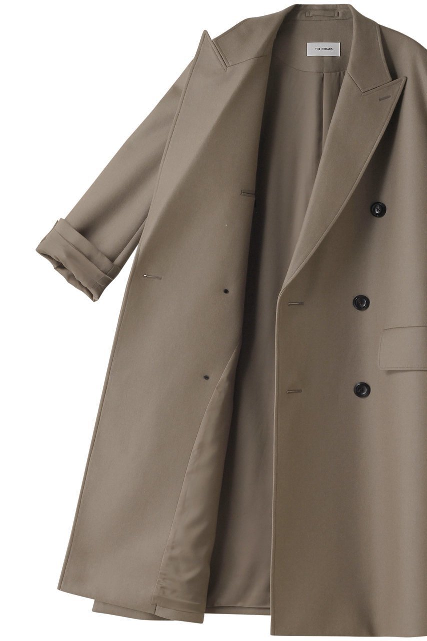 【ザ リラクス/THE RERACS】のダブルピークドテーラードコート 人気、トレンドファッション・服の通販 founy(ファニー) 　ファッション　Fashion　レディースファッション　Fashion for Women　アウター　Coat / Outerwear Collection　コート・ロングコート・ピーコート　Long Coats, Peacoats & More　スリット　Slit, Slit Detail　マニッシュ　Mannish, Boyish　ロング　Long, Long-Length　other-6|ID: prp329100004053607 ipo3291000000032948308