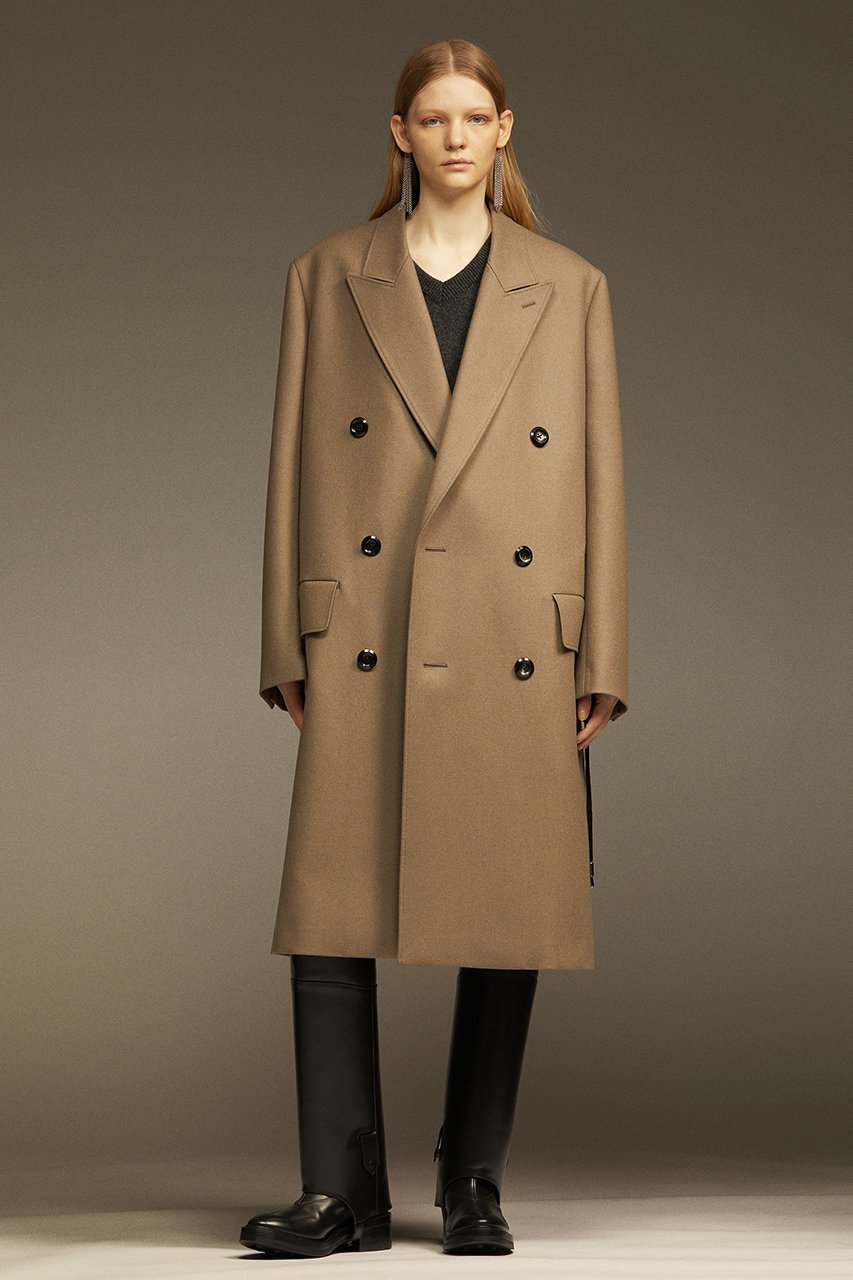 【ザ リラクス/THE RERACS】のダブルピークドテーラードコート 人気、トレンドファッション・服の通販 founy(ファニー) 　ファッション　Fashion　レディースファッション　Fashion for Women　アウター　Coat / Outerwear Collection　コート・ロングコート・ピーコート　Long Coats, Peacoats & More　スリット　Slit, Slit Detail　マニッシュ　Mannish, Boyish　ロング　Long, Long-Length　other-8|ID: prp329100004053607 ipo3291000000032948318