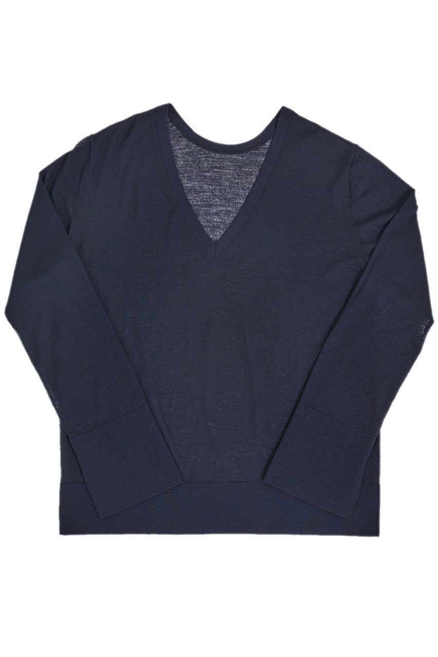 【ザ ストア バイ シー/THE STORE by C】の2wayシアーニットプルオーバー インテリア・キッズ・メンズ・レディースファッション・服の通販 founy(ファニー) ファッション Fashion レディースファッション Fashion for Women トップス・カットソー Cut & Sew Tops ニット Knit Tops & Sweaters カジュアルプルオーバー・ニットトップス Pullovers & Knit Tops / Casual Pullovers シアー Sheer, See-Through シンプル Simple, Minimal スペシャル Special, Limited Edition スリット Slit, Slit Detail ダブル Double, Double-Breasted フレア Flare, Flared フロント Front, Front Design ネイビー|ID: prp329100004053726 ipo3291000000032933760