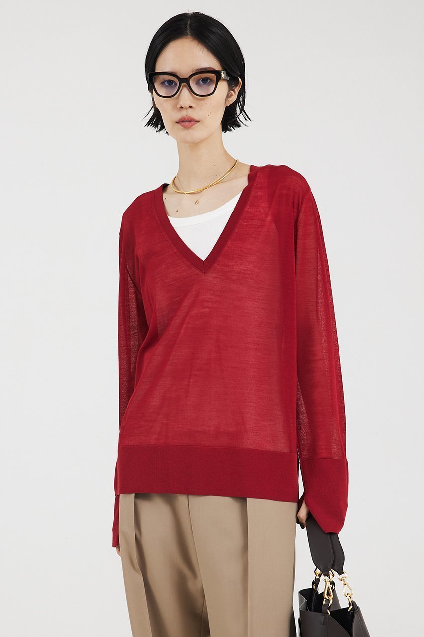 【ザ ストア バイ シー/THE STORE by C】の2wayシアーニットプルオーバー 人気、トレンドファッション・服の通販 founy(ファニー) ファッション Fashion レディースファッション Fashion for Women トップス・カットソー Cut & Sew Tops ニット Knit Tops & Sweaters カジュアルプルオーバー・ニットトップス Pullovers & Knit Tops / Casual Pullovers シアー Sheer, See-Through シンプル Simple, Minimal スペシャル Special, Limited Edition スリット Slit, Slit Detail ダブル Double, Double-Breasted フレア Flare, Flared フロント Front, Front Design other-2|ID: prp329100004053726 ipo3291000000032933778