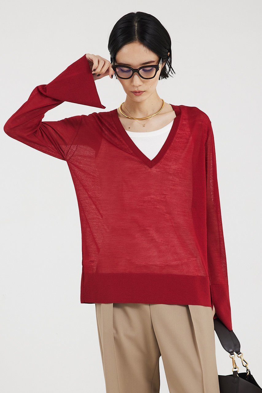 【ザ ストア バイ シー/THE STORE by C】の2wayシアーニットプルオーバー 人気、トレンドファッション・服の通販 founy(ファニー) ファッション Fashion レディースファッション Fashion for Women トップス・カットソー Cut & Sew Tops ニット Knit Tops & Sweaters カジュアルプルオーバー・ニットトップス Pullovers & Knit Tops / Casual Pullovers シアー Sheer, See-Through シンプル Simple, Minimal スペシャル Special, Limited Edition スリット Slit, Slit Detail ダブル Double, Double-Breasted フレア Flare, Flared フロント Front, Front Design other-7|ID: prp329100004053726 ipo3291000000032933817