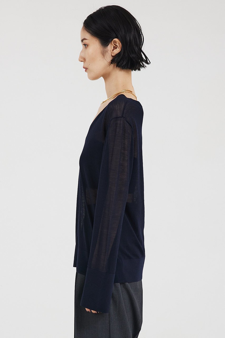 【ザ ストア バイ シー/THE STORE by C】の2wayシアーニットプルオーバー 人気、トレンドファッション・服の通販 founy(ファニー) 　ファッション　Fashion　レディースファッション　Fashion for Women　トップス・カットソー　Cut & Sew Tops　ニット　Knit Tops & Sweaters　カジュアルプルオーバー・ニットトップス　Pullovers & Knit Tops / Casual Pullovers　シアー　Sheer, See-Through　シンプル　Simple, Minimal　スペシャル　Special, Limited Edition　スリット　Slit, Slit Detail　ダブル　Double, Double-Breasted　フレア　Flare, Flared　フロント　Front, Front Design　other-6|ID: prp329100004053726 ipo3291000000035305611