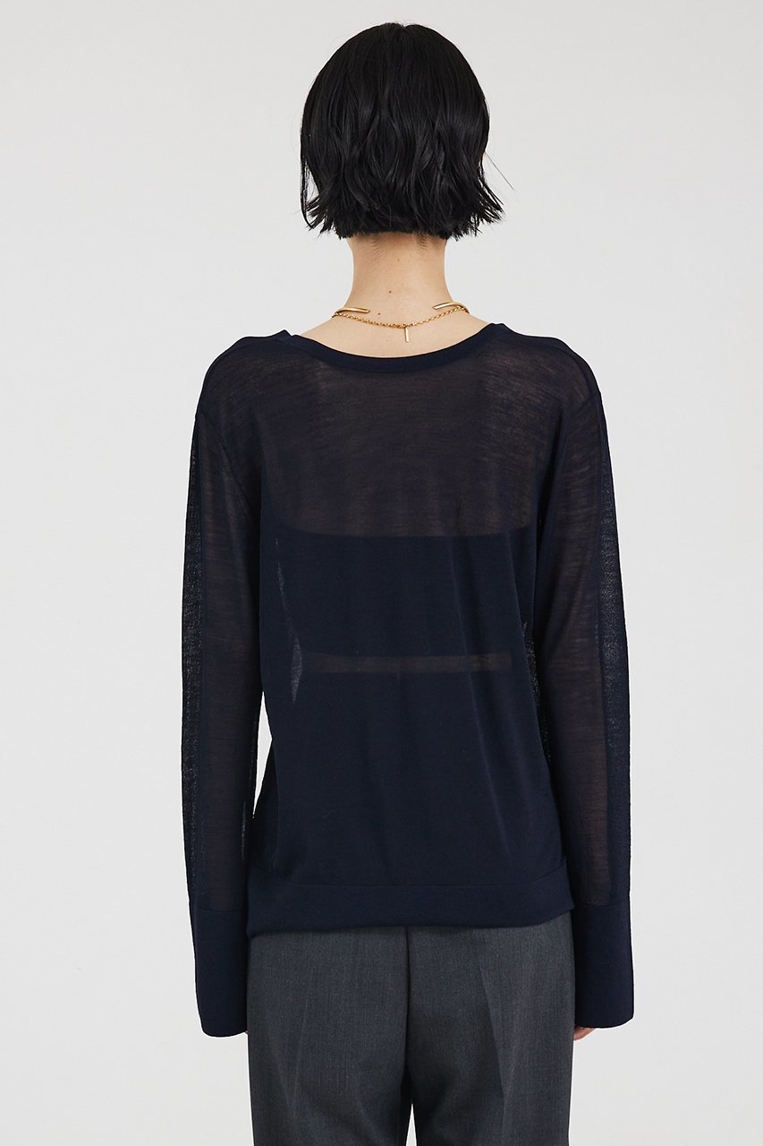 【ザ ストア バイ シー/THE STORE by C】の2wayシアーニットプルオーバー 人気、トレンドファッション・服の通販 founy(ファニー) 　ファッション　Fashion　レディースファッション　Fashion for Women　トップス・カットソー　Cut & Sew Tops　ニット　Knit Tops & Sweaters　カジュアルプルオーバー・ニットトップス　Pullovers & Knit Tops / Casual Pullovers　シアー　Sheer, See-Through　シンプル　Simple, Minimal　スペシャル　Special, Limited Edition　スリット　Slit, Slit Detail　ダブル　Double, Double-Breasted　フレア　Flare, Flared　フロント　Front, Front Design　other-7|ID: prp329100004053726 ipo3291000000035305613