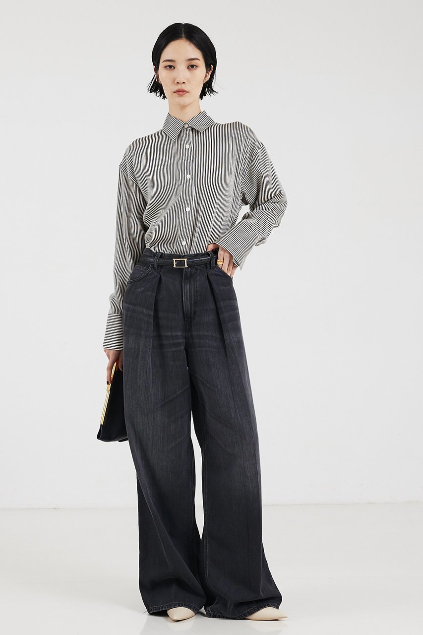 【ザ ストア バイ シー/THE STORE by C】のベーシックシャツプレミアム 人気、トレンドファッション・服の通販 founy(ファニー) ファッション Fashion レディースファッション Fashion for Women トップス・カットソー Cut & Sew Tops シャツ・ブラウス・オフィスカジュアル Elegant Blouses & Button-Ups シルク Silk, 100% Silk ストライプ Stripe, Striped Pattern スリーブ Sleeve, Long Sleeve / Short Sleeve ドレープ Drape, Draping Fabric ロング Long, Long-Length other-3|ID: prp329100004053727 ipo3291000000032901152