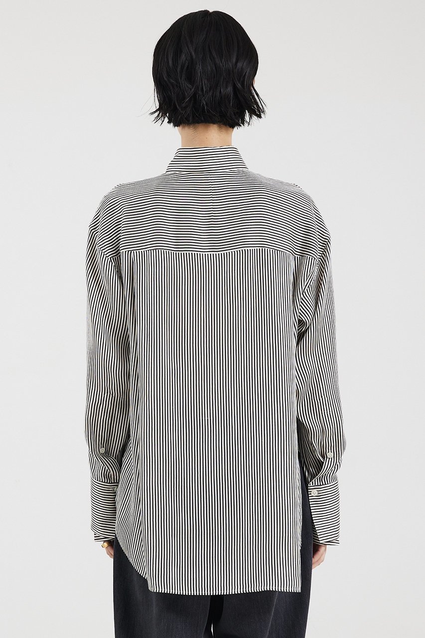 【ザ ストア バイ シー/THE STORE by C】のベーシックシャツプレミアム 人気、トレンドファッション・服の通販 founy(ファニー) ファッション Fashion レディースファッション Fashion for Women トップス・カットソー Cut & Sew Tops シャツ・ブラウス・オフィスカジュアル Elegant Blouses & Button-Ups シルク Silk, 100% Silk ストライプ Stripe, Striped Pattern スリーブ Sleeve, Long Sleeve / Short Sleeve ドレープ Drape, Draping Fabric ロング Long, Long-Length other-7|ID: prp329100004053727 ipo3291000000032901165