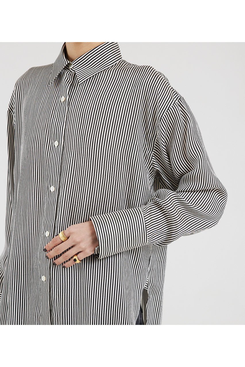 【ザ ストア バイ シー/THE STORE by C】のベーシックシャツプレミアム 人気、トレンドファッション・服の通販 founy(ファニー) 　ファッション　Fashion　レディースファッション　Fashion for Women　トップス・カットソー　Cut & Sew Tops　シャツ・ブラウス・オフィスカジュアル　Elegant Blouses & Button-Ups　シルク　Silk, 100% Silk　ストライプ　Stripe, Striped Pattern　スリーブ　Sleeve, Long Sleeve / Short Sleeve　ドレープ　Drape, Draping Fabric　ロング　Long, Long-Length　other-8|ID: prp329100004053727 ipo3291000000036221182