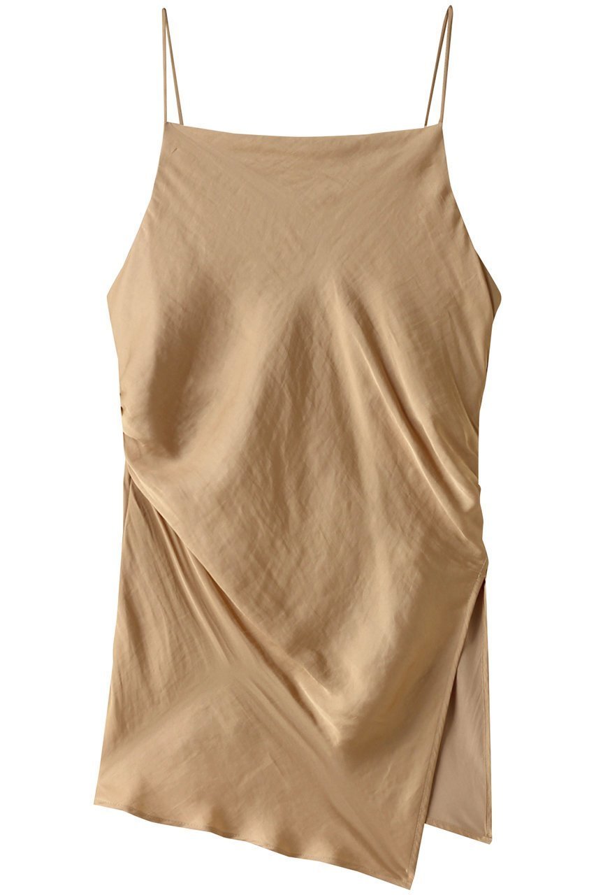【クラネ/CLANE】のDRAPE SATIN CAMISOLE TOPS シャツ/ブラウス 大人の最旬トレンドファッション＆コーディネート founy(ファウニー) 　ファッション　Fashion　レディースファッション　Fashion for Women　トップス・カットソー　Cut & Sew Tops　キャミソール&ノースリーブ　Camisoles & Sleeveless Tops　シャツ・ブラウス・オフィスカジュアル　Elegant Blouses & Button-Ups　なめらか　Smooth, Silky Texture　カットソー　Cut and Sewn Top　ギャザー　Gathered, Ruffled　サテン　Satin, Glossy Fabric　ドレープ　Drape, Draping Fabric　ノースリーブ　Sleeveless, No-Sleeve　エレガント 上品　Elegant　 other-1|ID: prp329100004053749 ipo3291000000036842058