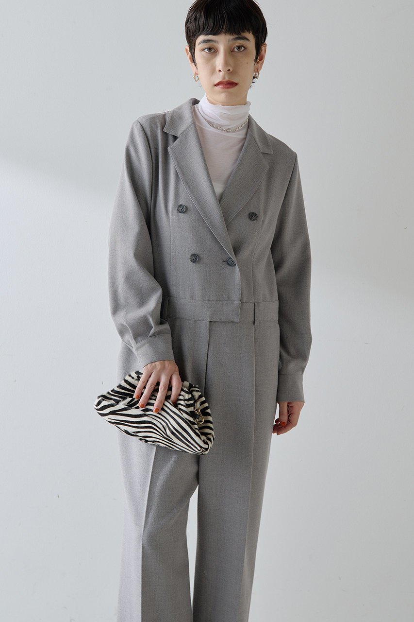 【ウィムガゼット/Whim Gazette】の【THE PAUSE】テーラーカラージャンプスーツ インテリア・キッズ・メンズ・レディースファッション・服の通販 founy(ファニー) 　ファッション　Fashion　レディースファッション　Fashion for Women　パンツ　Pants & Trousers　インナー　Innerwear　カットソー　Cut and Sewn Top　ジャケット　Jacket, Outerwear　スーツ　Suit, Formalwear　センター　Center, Center Line　ボトム　Bottoms, Lower Wear　ループ　Loop, Loop Knit　ロング　Long, Long-Length　ワイド　Wide, Wide Fit　おすすめ　Recommended / Our Picks　ライトグレー|ID: prp329100004053751 ipo3291000000033744783