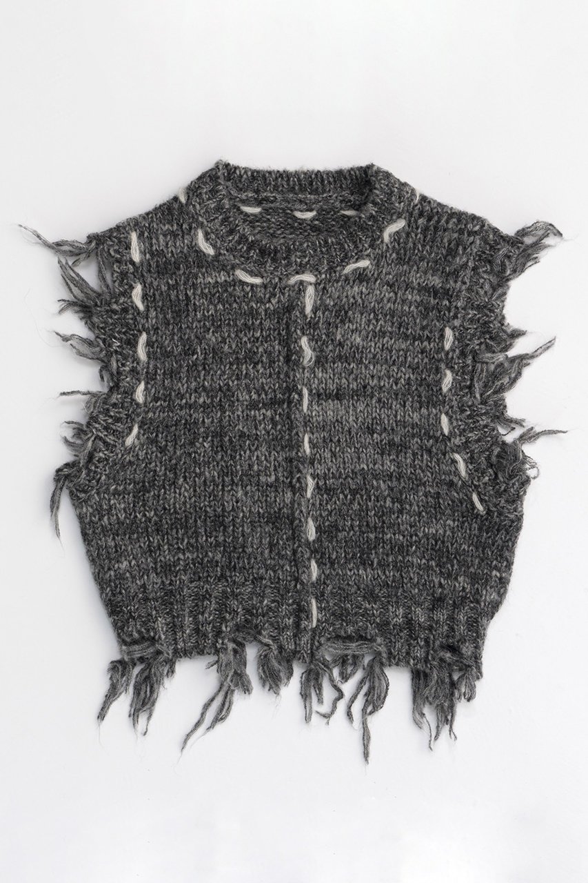 【メゾンスペシャル/MAISON SPECIAL】のDistressed Effect Fringe Knit Vest/ダメージフリンジベスト 人気、トレンドファッション・服の通販 founy(ファニー) 　ファッション　Fashion　レディースファッション　WOMEN　トップス・カットソー　Tops/Tshirt　ニット　Knit Tops　ベスト/ジレ　Gilets/Vests　プルオーバー　Pullover　おすすめ　Recommend　コンパクト　Compact　ダメージ　Damage　ハンド　Hand　ベスト　Vest　ミックス　Mix　ループ　Loop　 other-1|ID: prp329100004054631 ipo3291000000027287083