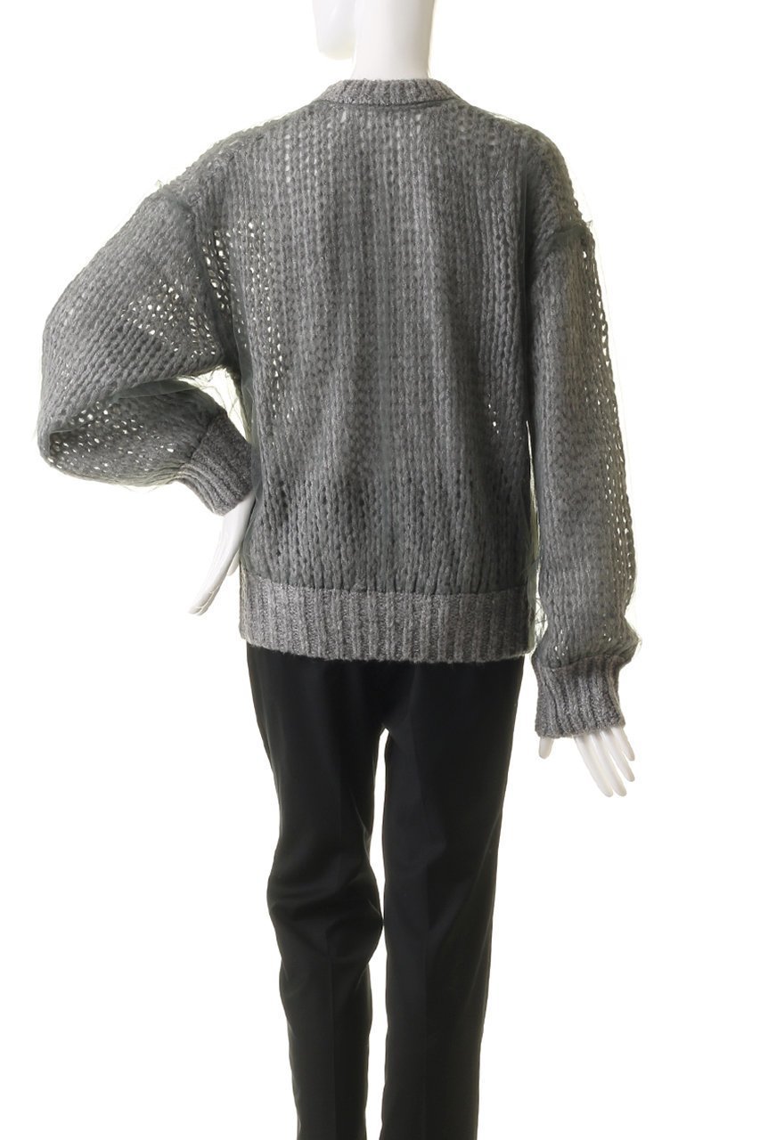 【メゾンスペシャル/MAISON SPECIAL】のTulle Layered Low Gauge Reversible Knit Pullover/チュールレイヤーローゲージリバーシブルプルオーバーニット 人気、トレンドファッション・服の通販 founy(ファニー) 　ファッション　Fashion　レディースファッション　Fashion for Women　トップス・カットソー　Cut & Sew Tops　ニット　Knit Tops & Sweaters　カジュアルプルオーバー・ニットトップス　Pullovers & Knit Tops / Casual Pullovers　カーディガン　Cardigan, Knitwear　ギャザー　Gathered, Ruffled　チュール　Tulip, Tulip Motif　手編み　Hand-Knitted, Handmade Knit　バランス　Balance, Style Balance　フェミニン　Feminine, Girly　ブラウジング　Blouson Silhouette, Cinched Waist　ボトム　Bottoms, Lower Wear　リバーシブル　Reversible, Two-Sided　other-4|ID: prp329100004054632 ipo3291000000032930985