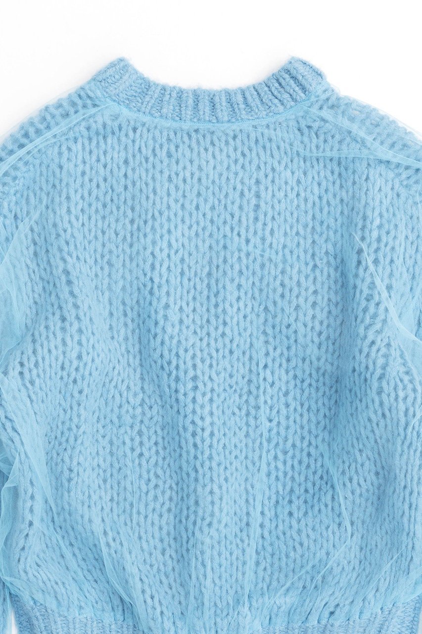 【メゾンスペシャル/MAISON SPECIAL】のTulle Layered Low Gauge Reversible Knit Pullover/チュールレイヤーローゲージリバーシブルプルオーバーニット 人気、トレンドファッション・服の通販 founy(ファニー) 　ファッション　Fashion　レディースファッション　Fashion for Women　トップス・カットソー　Cut & Sew Tops　ニット　Knit Tops & Sweaters　カジュアルプルオーバー・ニットトップス　Pullovers & Knit Tops / Casual Pullovers　カーディガン　Cardigan, Knitwear　ギャザー　Gathered, Ruffled　チュール　Tulip, Tulip Motif　手編み　Hand-Knitted, Handmade Knit　バランス　Balance, Style Balance　フェミニン　Feminine, Girly　ブラウジング　Blouson Silhouette, Cinched Waist　ボトム　Bottoms, Lower Wear　リバーシブル　Reversible, Two-Sided　other-7|ID: prp329100004054632 ipo3291000000032931013