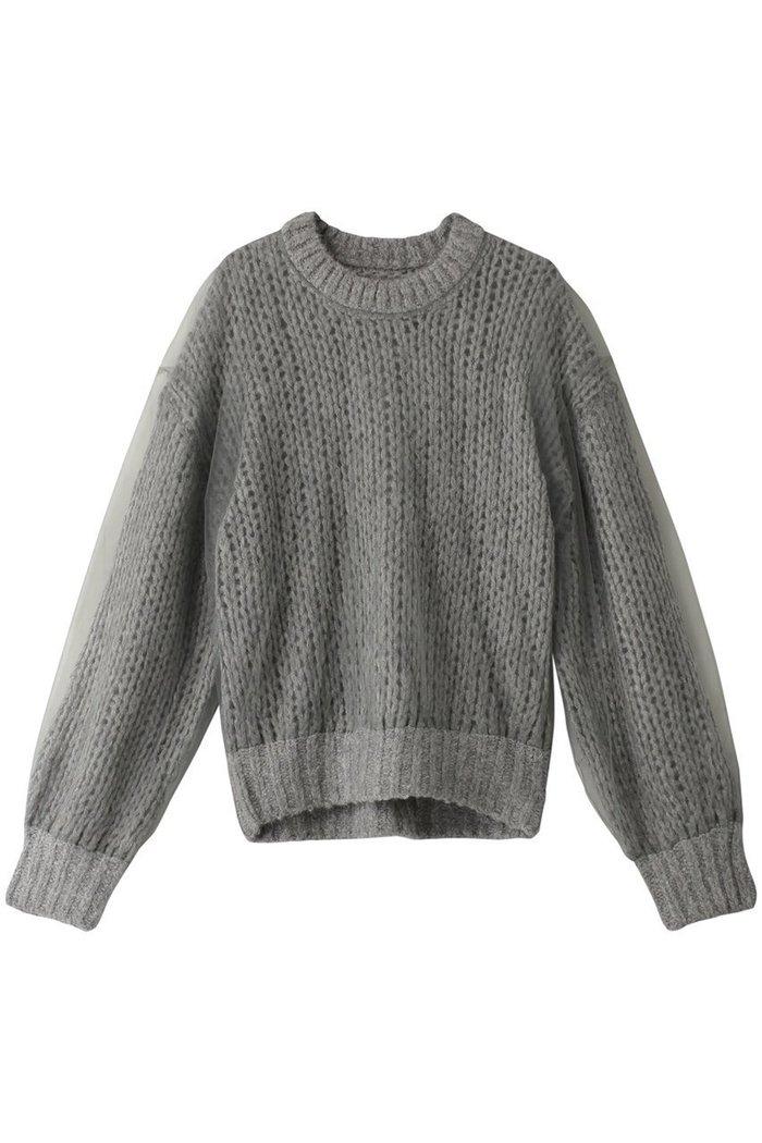 【メゾンスペシャル/MAISON SPECIAL】のTulle Layered Low Gauge Reversible Knit Pullover/チュールレイヤーローゲージリバーシブルプルオーバーニット インテリア・キッズ・メンズ・レディースファッション・服の通販 founy(ファニー) https://founy.com/ ファッション Fashion レディースファッション Fashion for Women トップス・カットソー Cut & Sew Tops ニット Knit Tops & Sweaters カジュアルプルオーバー・ニットトップス Pullovers & Knit Tops / Casual Pullovers カーディガン Cardigan, Knitwear ギャザー Gathered, Ruffled チュール Tulip, Tulip Motif 手編み Hand-Knitted, Handmade Knit バランス Balance, Style Balance フェミニン Feminine, Girly ブラウジング Blouson Silhouette, Cinched Waist ボトム Bottoms, Lower Wear リバーシブル Reversible, Two-Sided |ID: prp329100004054632 ipo3291000000035067368