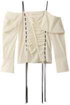 【メゾンスペシャル/MAISON SPECIAL】のAsymmetry Ribbon Off Shoulder Blouse/アシンメトリーリボンオフショルブラウス WHT(ホワイト)|ID: prp329100004054636 ipo3291000000036400033