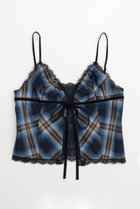 【メゾンスペシャル/MAISON SPECIAL】のCheckered Lingerie Bustier/チェックランジェリービスチェ 人気、トレンドファッション・服の通販 founy(ファニー) ファッション Fashion レディースファッション WOMEN 下着・ランジェリー Underwear その他インナー・ランジェリー Other lingerie キャミソール Camisole キュプラ Cupra セットアップ Set Up チェック Check ドレープ Drape ノースリーブ No Sleeve フロント Front メッシュ Mesh リボン Ribbon エレガント 上品 Elegant thumbnail BLU(ブルー)|ID: prp329100004054640 ipo3291000000027287121