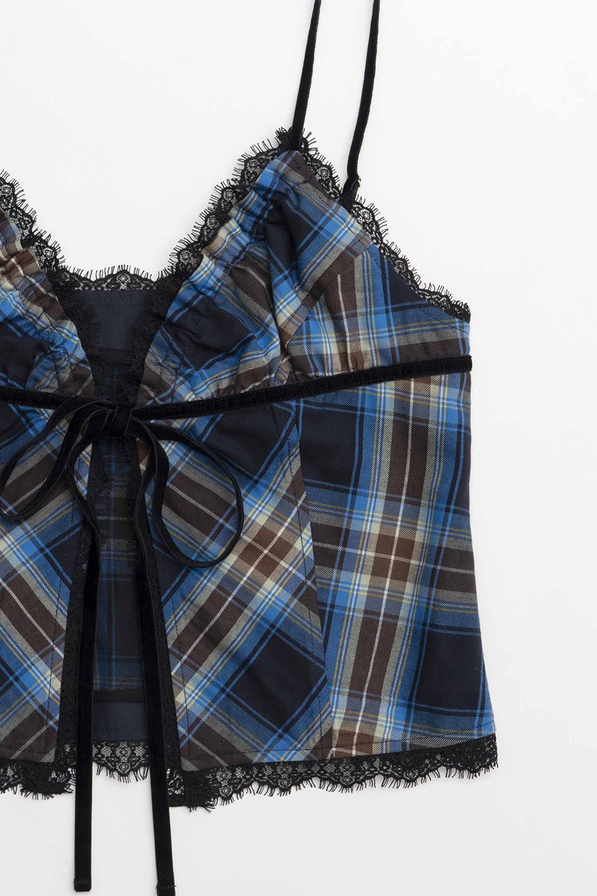 【メゾンスペシャル/MAISON SPECIAL】のCheckered Lingerie Bustier/チェックランジェリービスチェ 人気、トレンドファッション・服の通販 founy(ファニー) 　ファッション　Fashion　レディースファッション　WOMEN　下着・ランジェリー　Underwear　その他インナー・ランジェリー　Other lingerie　キャミソール　Camisole　キュプラ　Cupra　セットアップ　Set Up　チェック　Check　ドレープ　Drape　ノースリーブ　No Sleeve　フロント　Front　メッシュ　Mesh　リボン　Ribbon　エレガント 上品　Elegant　other-2|ID: prp329100004054640 ipo3291000000031424315