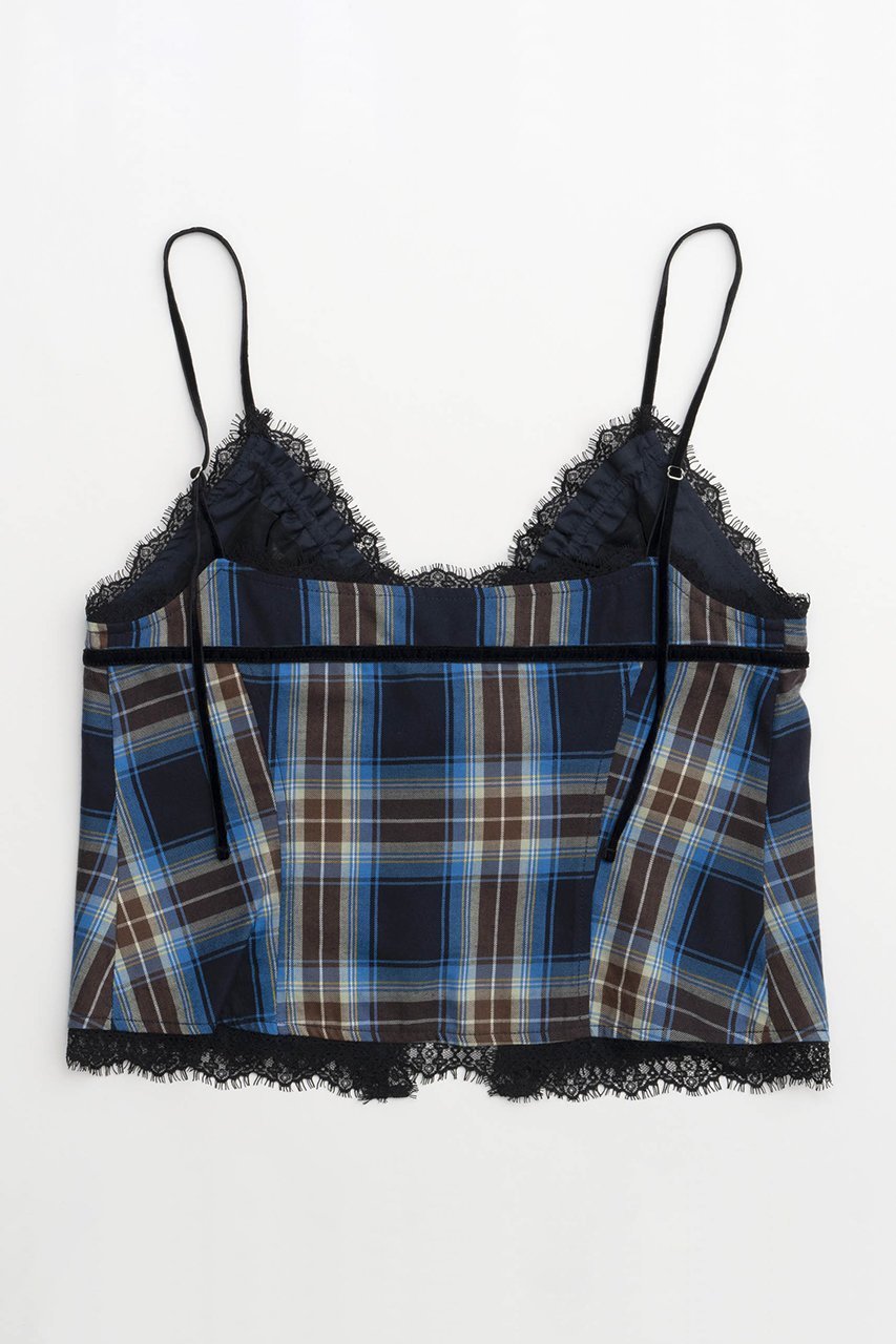 【メゾンスペシャル/MAISON SPECIAL】のCheckered Lingerie Bustier/チェックランジェリービスチェ 人気、トレンドファッション・服の通販 founy(ファニー) 　ファッション　Fashion　レディースファッション　WOMEN　下着・ランジェリー　Underwear　その他インナー・ランジェリー　Other lingerie　キャミソール　Camisole　キュプラ　Cupra　セットアップ　Set Up　チェック　Check　ドレープ　Drape　ノースリーブ　No Sleeve　フロント　Front　メッシュ　Mesh　リボン　Ribbon　エレガント 上品　Elegant　other-3|ID: prp329100004054640 ipo3291000000031424319