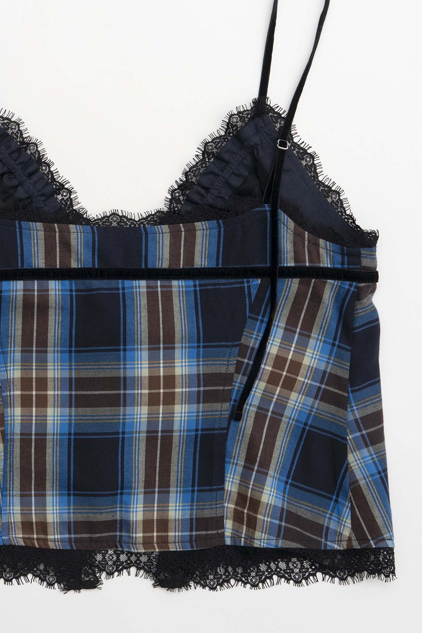 【メゾンスペシャル/MAISON SPECIAL】のCheckered Lingerie Bustier/チェックランジェリービスチェ 人気、トレンドファッション・服の通販 founy(ファニー) 　ファッション　Fashion　レディースファッション　WOMEN　下着・ランジェリー　Underwear　その他インナー・ランジェリー　Other lingerie　キャミソール　Camisole　キュプラ　Cupra　セットアップ　Set Up　チェック　Check　ドレープ　Drape　ノースリーブ　No Sleeve　フロント　Front　メッシュ　Mesh　リボン　Ribbon　エレガント 上品　Elegant　other-4|ID: prp329100004054640 ipo3291000000031424323