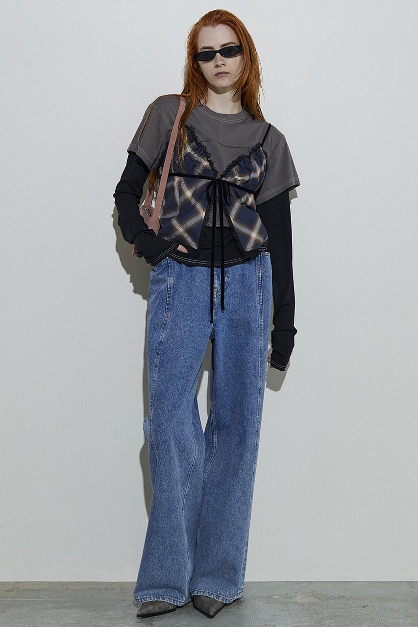【メゾンスペシャル/MAISON SPECIAL】のCheckered Lingerie Bustier/チェックランジェリービスチェ 人気、トレンドファッション・服の通販 founy(ファニー) 　ファッション　Fashion　レディースファッション　WOMEN　下着・ランジェリー　Underwear　その他インナー・ランジェリー　Other lingerie　キャミソール　Camisole　キュプラ　Cupra　セットアップ　Set Up　チェック　Check　ドレープ　Drape　ノースリーブ　No Sleeve　フロント　Front　メッシュ　Mesh　リボン　Ribbon　エレガント 上品　Elegant　other-5|ID: prp329100004054640 ipo3291000000031424327