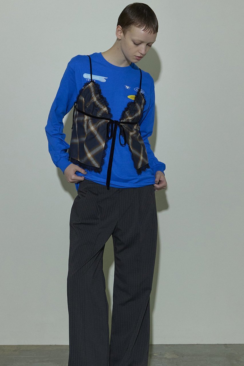 【メゾンスペシャル/MAISON SPECIAL】のCheckered Lingerie Bustier/チェックランジェリービスチェ 人気、トレンドファッション・服の通販 founy(ファニー) 　ファッション　Fashion　レディースファッション　WOMEN　下着・ランジェリー　Underwear　その他インナー・ランジェリー　Other lingerie　キャミソール　Camisole　キュプラ　Cupra　セットアップ　Set Up　チェック　Check　ドレープ　Drape　ノースリーブ　No Sleeve　フロント　Front　メッシュ　Mesh　リボン　Ribbon　エレガント 上品　Elegant　other-6|ID: prp329100004054640 ipo3291000000031424330
