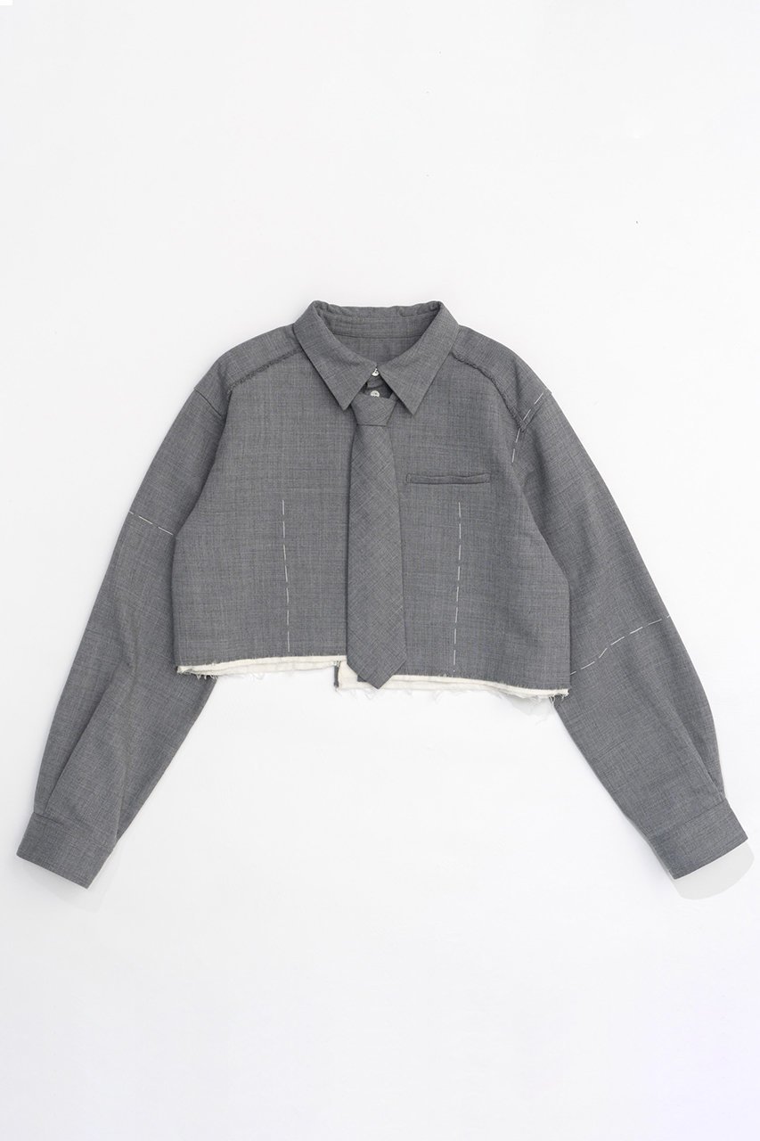 【メゾンスペシャル/MAISON SPECIAL】のHand Stitch With Tie Short Length Shirt/ハンドステッチネクタイショートシャツ 人気、トレンドファッション・服の通販 founy(ファニー) 　ファッション　Fashion　レディースファッション　WOMEN　トップス・カットソー　Tops/Tshirt　シャツ/ブラウス　Shirts/Blouses　アクセサリー　Accessories　ショート　Short　スリーブ　Sleeve　ハンド　Hand　ベスト　Vest　ロング　Long　おすすめ　Recommend　エレガント 上品　Elegant　 other-1|ID: prp329100004054641 ipo3291000000027287123