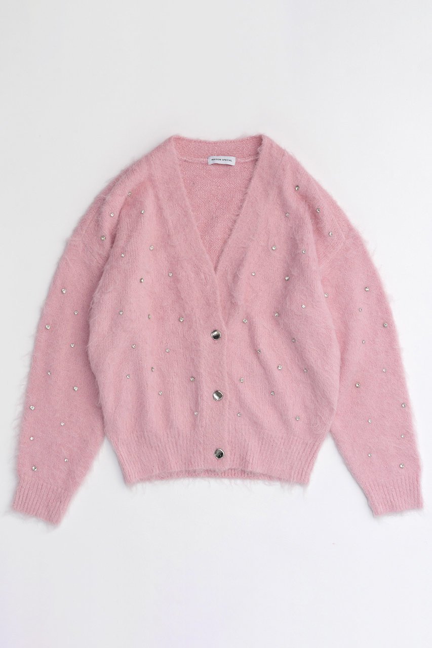 【メゾンスペシャル/MAISON SPECIAL】のSparkling Bijou Knit Cardigan/キラキラビジューカーディガン インテリア・キッズ・メンズ・レディースファッション・服の通販 founy(ファニー) 　ファッション　Fashion　レディースファッション　WOMEN　トップス・カットソー　Tops/Tshirt　ニット　Knit Tops　カーディガン　Cardigans　カーディガン　Cardigan　ビジュー　Bijou　PNK(ピンク)|ID: prp329100004054651 ipo3291000000027287156