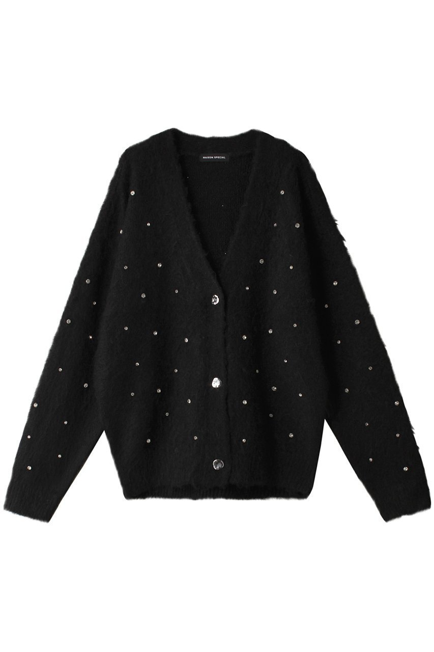 【メゾンスペシャル/MAISON SPECIAL】のSparkling Bijou Knit Cardigan/キラキラビジューカーディガン インテリア・キッズ・メンズ・レディースファッション・服の通販 founy(ファニー) 　ファッション　Fashion　レディースファッション　Fashion for Women　トップス・カットソー　Cut & Sew Tops　ニット　Knit Tops & Sweaters　カーディガン・羽織り　Layered Style Cardigans　カーディガン　Cardigan, Knitwear　ビジュー　Bijou, Jewel-like Accent　BLK(ブラック)|ID: prp329100004054651 ipo3291000000036098562