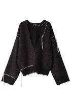 【メゾンスペシャル/MAISON SPECIAL】のHand Stitch Deep V-neck Knitwear/ハンドステッチディープVネックニット BLK(ブラック)|ID: prp329100004054652 ipo3291000000032935909