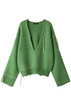 【メゾンスペシャル/MAISON SPECIAL】のHand Stitch Deep V-neck Knitwear/ハンドステッチディープVネックニット GRN(グリーン)|ID: prp329100004054652 ipo3291000000032935915