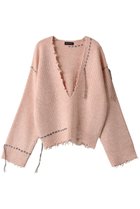 【メゾンスペシャル/MAISON SPECIAL】のHand Stitch Deep V-neck Knitwear/ハンドステッチディープVネックニット PNK(ピンク)|ID: prp329100004054652 ipo3291000000032935926