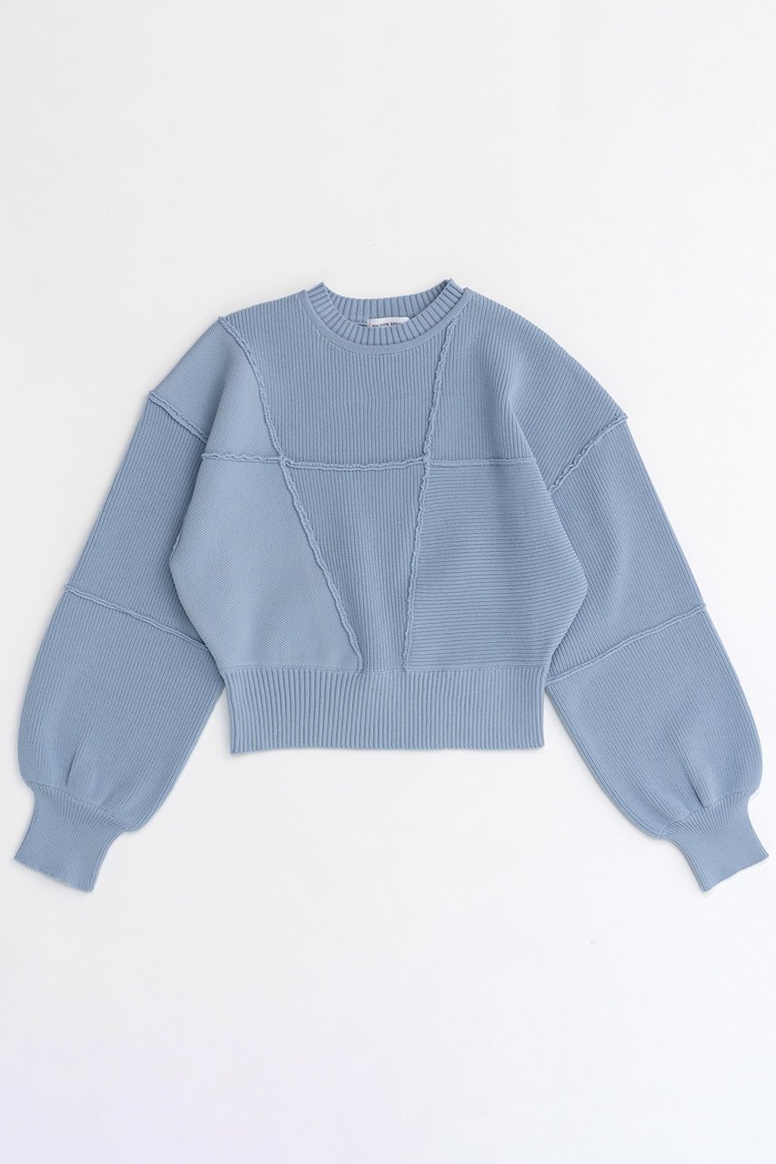 【メゾンスペシャル/MAISON SPECIAL】のOutseam Cocoon Sleeve Knitwear/アウトシームコクーンスリーブニット インテリア・キッズ・メンズ・レディースファッション・服の通販 founy(ファニー) 　ファッション　Fashion　レディースファッション　WOMEN　トップス・カットソー　Tops/Tshirt　ニット　Knit Tops　プルオーバー　Pullover　シンプル　Simple　スウェット　Sweat　再入荷　Restock/Back In Stock/Re Arrival　BLU(ブルー)|ID: prp329100004054653 ipo3291000000027287164