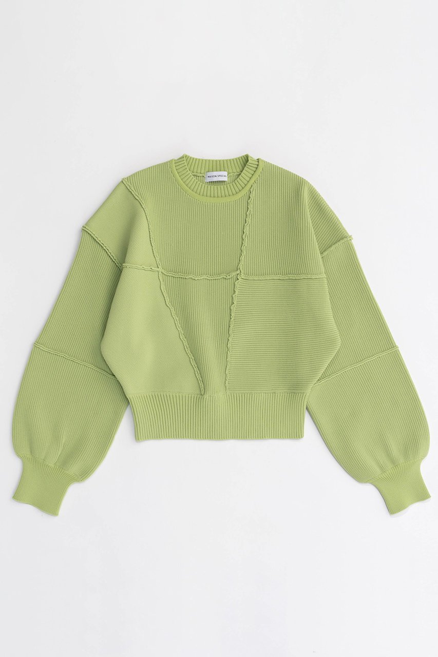 【メゾンスペシャル/MAISON SPECIAL】のOutseam Cocoon Sleeve Knitwear/アウトシームコクーンスリーブニット インテリア・キッズ・メンズ・レディースファッション・服の通販 founy(ファニー) 　ファッション　Fashion　レディースファッション　WOMEN　トップス・カットソー　Tops/Tshirt　ニット　Knit Tops　プルオーバー　Pullover　シンプル　Simple　スウェット　Sweat　再入荷　Restock/Back In Stock/Re Arrival　LIME(ライム)|ID: prp329100004054653 ipo3291000000027287165