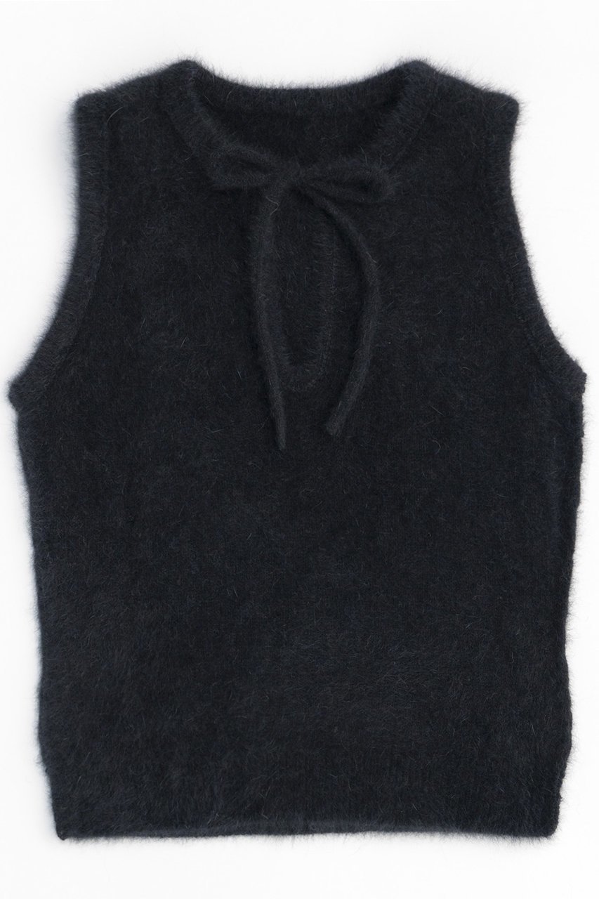 【メゾンスペシャル/MAISON SPECIAL】のFox Cashmere Knit Vest/フォックスカシミヤニットベスト インテリア・キッズ・メンズ・レディースファッション・服の通販 founy(ファニー) 　ファッション　Fashion　レディースファッション　WOMEN　トップス・カットソー　Tops/Tshirt　ニット　Knit Tops　ベスト/ジレ　Gilets/Vests　プルオーバー　Pullover　カシミヤ　Cashmere　カーディガン　Cardigan　シンプル　Simple　フォックス　Fox　ベスト　Vest　ベーシック　Basic　リボン　Ribbon　BLK(ブラック)|ID: prp329100004054654 ipo3291000000027287168