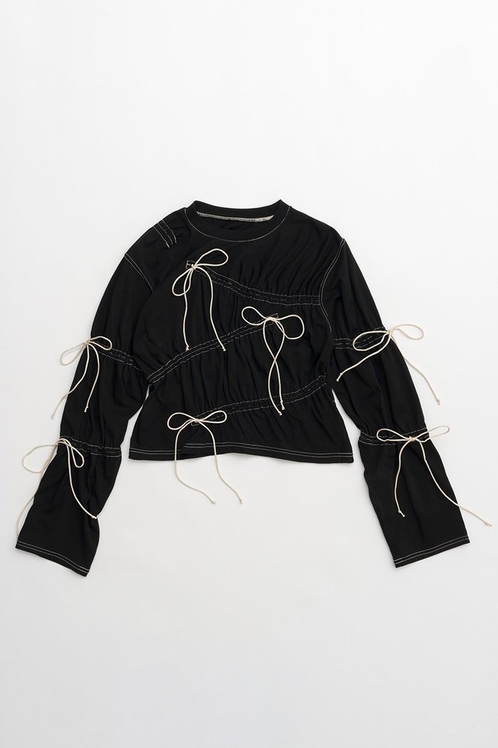 【メゾンスペシャル/MAISON SPECIAL】のShirring Many Ribbons Tops/シャーリングメニーリボントップス インテリア・キッズ・メンズ・レディースファッション・服の通販 founy(ファニー) https://founy.com/ ファッション Fashion レディースファッション WOMEN トップス・カットソー Tops/Tshirt シャツ/ブラウス Shirts/Blouses ロング / Tシャツ T-Shirts カットソー Cut and Sewn カットソー Cut And Sew シャーリング Shirring スリーブ Sleeve トレンド Trend バランス Balance フェミニン Feminine リボン Ribbon ロング Long |ID: prp329100004054655 ipo3291000000027287171