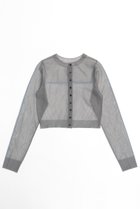 【メゾンスペシャル/MAISON SPECIAL】のColor Line Sheer Knit Cardigan/カラーラインシアーカーディガン 人気、トレンドファッション・服の通販 founy(ファニー) ファッション Fashion レディースファッション WOMEN トップス・カットソー Tops/Tshirt ニット Knit Tops カーディガン Cardigans カーディガン Cardigan コンパクト Compact シアー Sheer シンプル Simple メッシュ Mesh 鹿の子 Pique thumbnail SLV(シルバー)|ID: prp329100004054663 ipo3291000000027287206