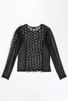 【メゾンスペシャル/MAISON SPECIAL】のRibbon Tulle Sheer Tops/リボンチュールシアートップス BLK(ブラック)|ID: prp329100004054674 ipo3291000000032897554